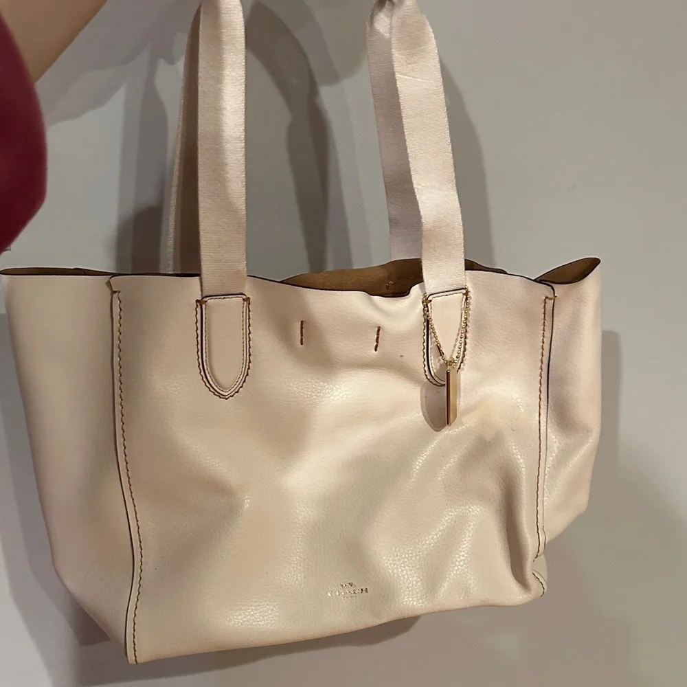 Coach Cream Leather Tote Bag - Picture 1 of 6